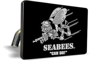 BESTLICENSEPLATEFRAMES [Officially Licensed Product] - U.S. Navy Seabees - Premium Quality Anodized Billet Aluminum Laser Etched UV Resistant Metal Trailer/Tow Hitch Cover for 2" Receivers for Car, Truck