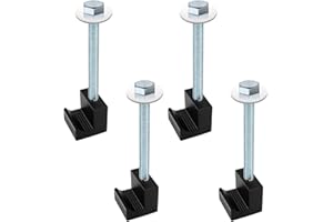 QYMOPAY Truck Tool Box Mounting Kit, No Drill Pickup Truck Bed Tie Downs Aluminum J Hooks No Drilling for Crossover Tool Box (4 PCS)