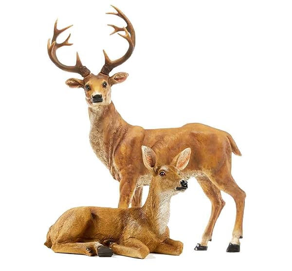 XTAPAN RESIN FEMALE DEER & STANDING MALE DEER...