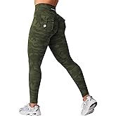 YEOREO CoreFlex Leggings with Pockets for Women Charm Scrunch Workout Leggings V Cross Waist Butt Lifting Gym Yoga Pants