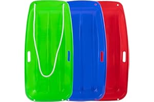 MADHOLLY Plastic Snow Sled for Kids Adult- Flexible Sand Sled with Pull Rope for 1-2 Rider Toboggan Sleds Snow Sledding Kids Gift