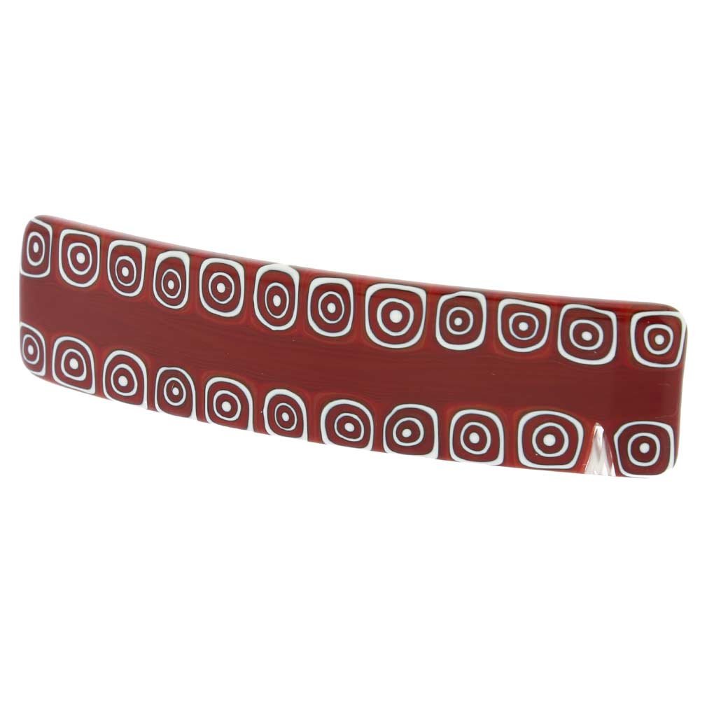GlassOfVenice Murano Glass Millefiori Hair Clip - Red