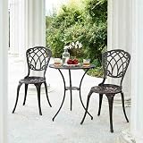Trueshopping Cast Aluminium Bistro Set - 2 Chairs & Round Table view 2