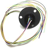 Taidacent Hollow Slip Signal Power Continued 2/4/6/12 Road Collector Ring Conductive Electric Motor Slip Ring Rotating Connector (5mm Inner 22mm Outer 6 Wire 2A)