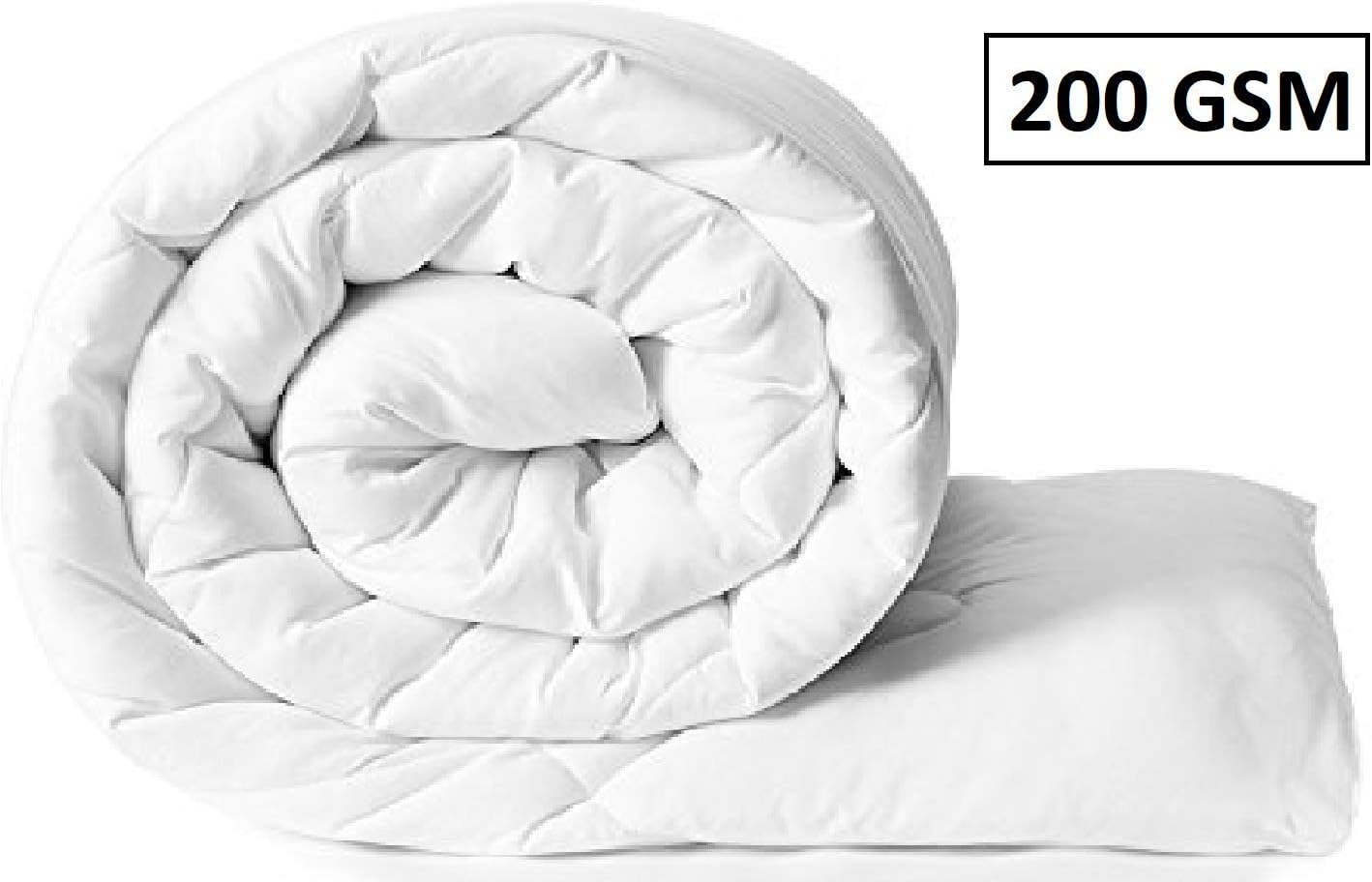 Jaipuri haat 200 GSM Microfibre Single Duvet/Comforter/Quilt with Travel Bag (White, Standard Size)