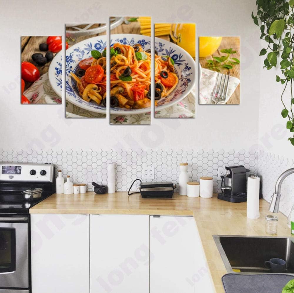 5 unidades Pasta Fideos Bodegón Alimentos Arte de la pared Imagen