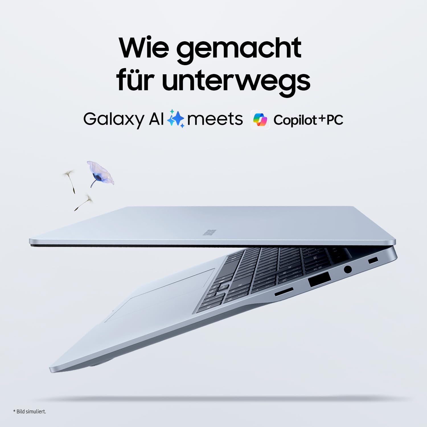 Samsung Galaxy Book4 Edge Galaxy AI-Laptop, 15,6-Zoll-Display, 16GB RAM, Snapdragon X Plus Prozessor, Notebook 256GB Speicher, Copilot+ PC, Sapphire Blue, 3 Jahre Herstellergarantie Windows 11 Home 2