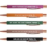 Cat Mom Gifts for Women - Gifts for Cat Lovers Ballpoint Pens 5pcs For Women Personalized Cats Themed Christmas Mother's Day Valentine's Day Gift For Cats Mom Lovers Owners