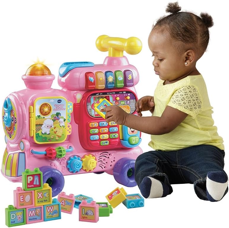 vtech push and ride alphabet train pink