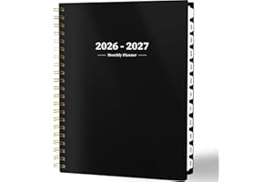 Ymumuda 2026 Planner-2 Year Monthly Planner 2026-2027, JAN.2026 - DEC.2027, 8.5" x 11", 26-27 Monthly Calendar,Large Planner with Spiral Bound, 24 Months Perfect for School Office Schedule - Black
