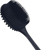 DNC Soft Silicone Back Scrubber Long Handle Bath Body Brush for Shower Black view 5