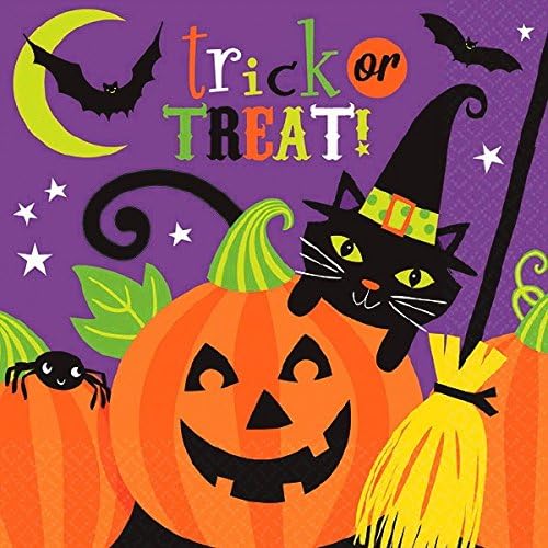 Halloween Pumpkin Black Cat Disposable Party Supplies Bundle Home Kitchen Event Party Supplies