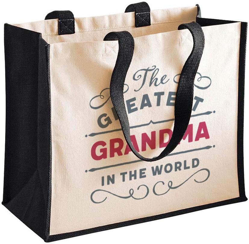 Grandma Gift Bag Birthday Bag Personalised Present Mother’s Day Gift Idea Funny Novelty Gift Grandma Keepsake 42 x 33 x 19cm (Black)