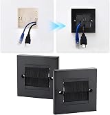 DEFIYEAR 2PCS Cable Brush Plate UK Wall Mount Faceplate for Wire Organization view 3