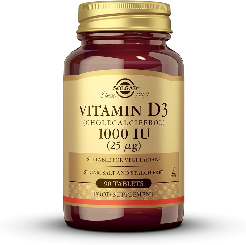 Solgar Vitamin D3 1000 IU 90 Tablets Cholecalciferol Vegan Gluten Free