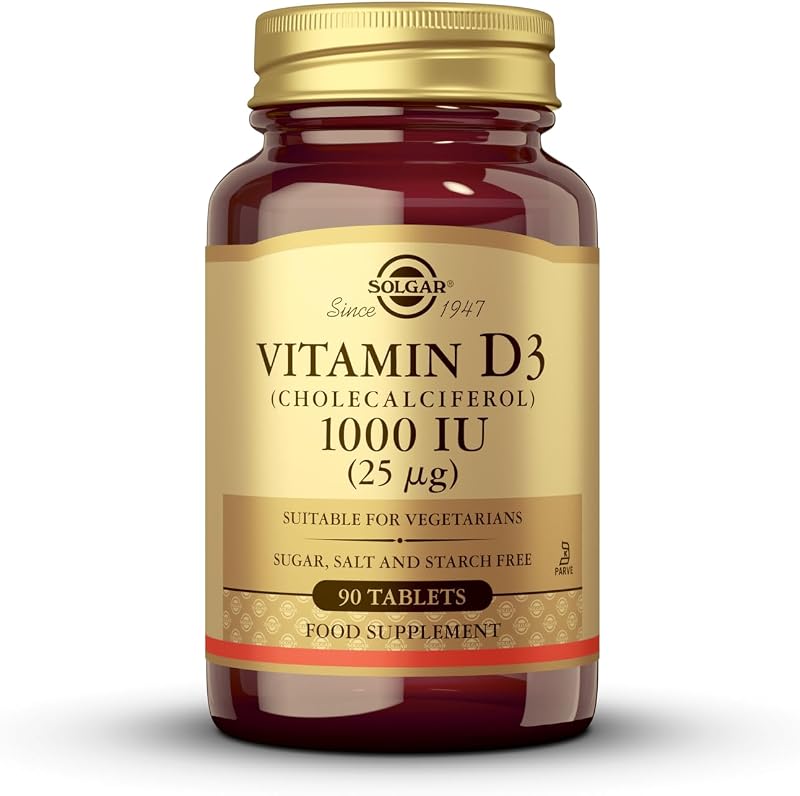 Solgar Vitamin D3 1000 IU 90 Tablets Cholecalciferol Vegan Gluten Free