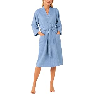 BigWishes Soft Cotton Lightweight Waffle Robe | Soft Cotton Bathrobe Spa Bathrobe for Daily Wear Home & Hotel