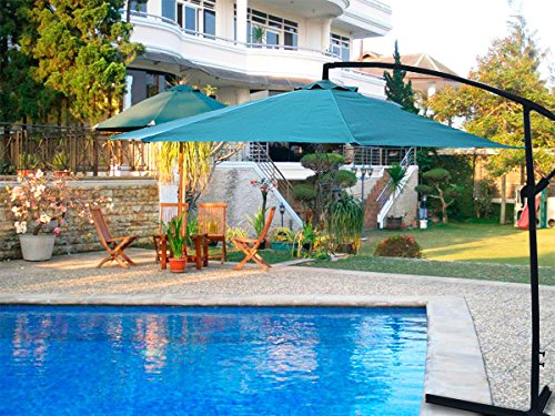 South Mission Deluxe Natural 10 Offset Outdoor Patio Umbrella Outdoor Green Buy Online In Gibraltar At Desertcart