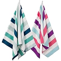 Exclusivo Mezcla 2-Pack Microfiber Quick Dry Beach Towel, Oversized Sand Free Beach Towel for Travel/Camping/Sports (Green an