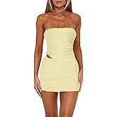 Goafuliy Two Piece Skirt Set for Women Summer Asymmetrical Mesh Strapless Tube Tops Mini Skirt Set Going Out Outfits