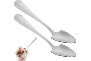 Housoutil Grapefruit Serrated Knife Spoons : 2pcs Stainless Steel Spoons Serrated Grapefruit Utensils Tools for Citrus Fruits