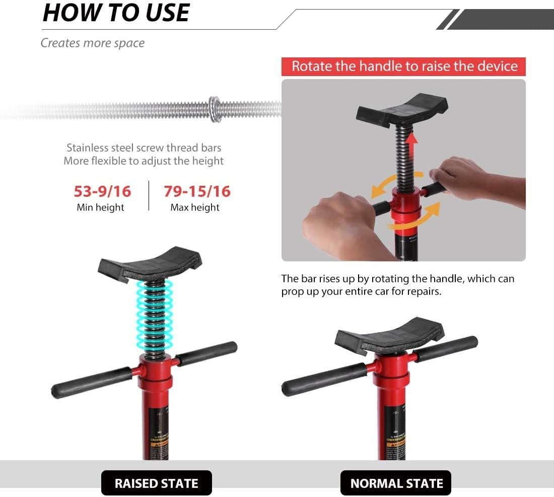SPECSTAR Steel Underhoist Support Lift Jack Stand with 12 Inch Diameter Base 3/4 Ton Capacity: Automotive