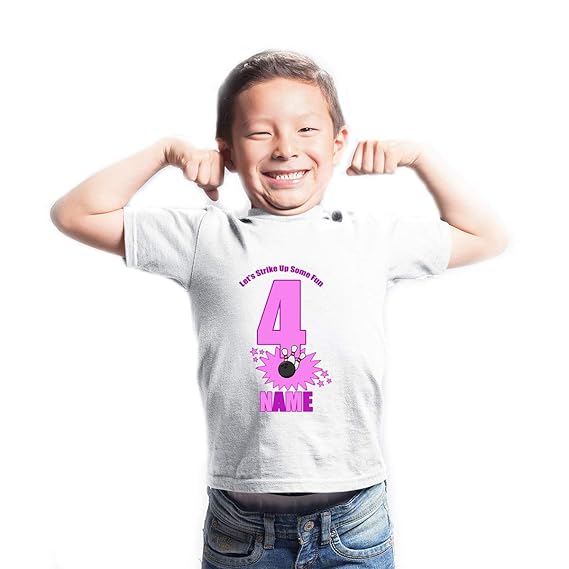 Buy Sprinklecart Let S Strike Up Some Fun Printed Bowling Pin Birthday Dress Personalized 4th Birthday T Shirt At Amazon In