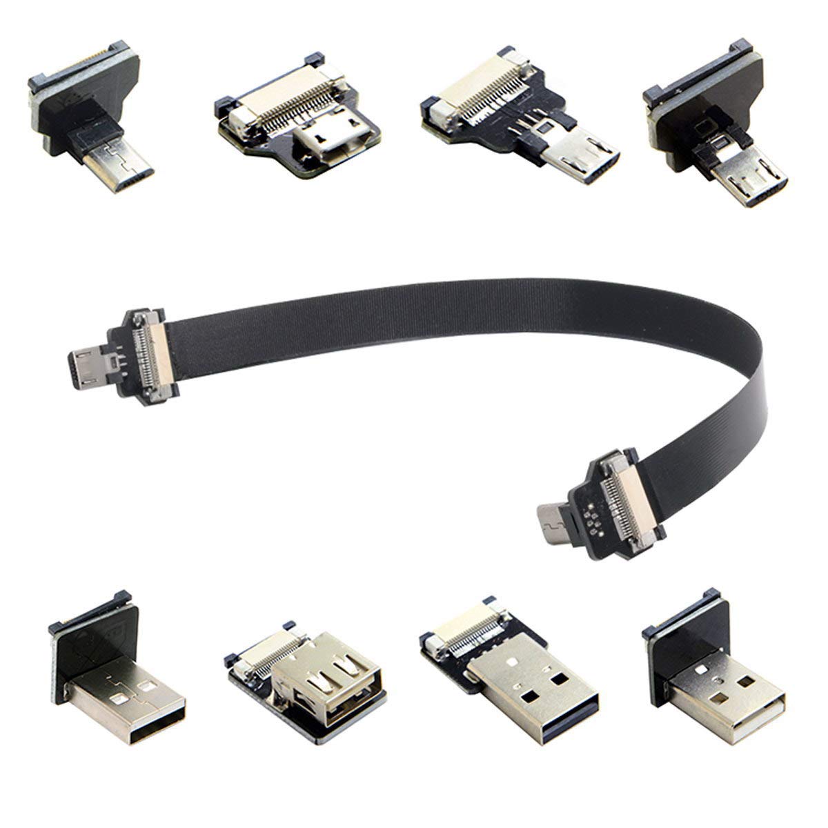 Cablecc CYFPV USB2.0 Micro-USB USB-C Male Female Connector Socket for FPV HDTV Multicopter Aerial Photography