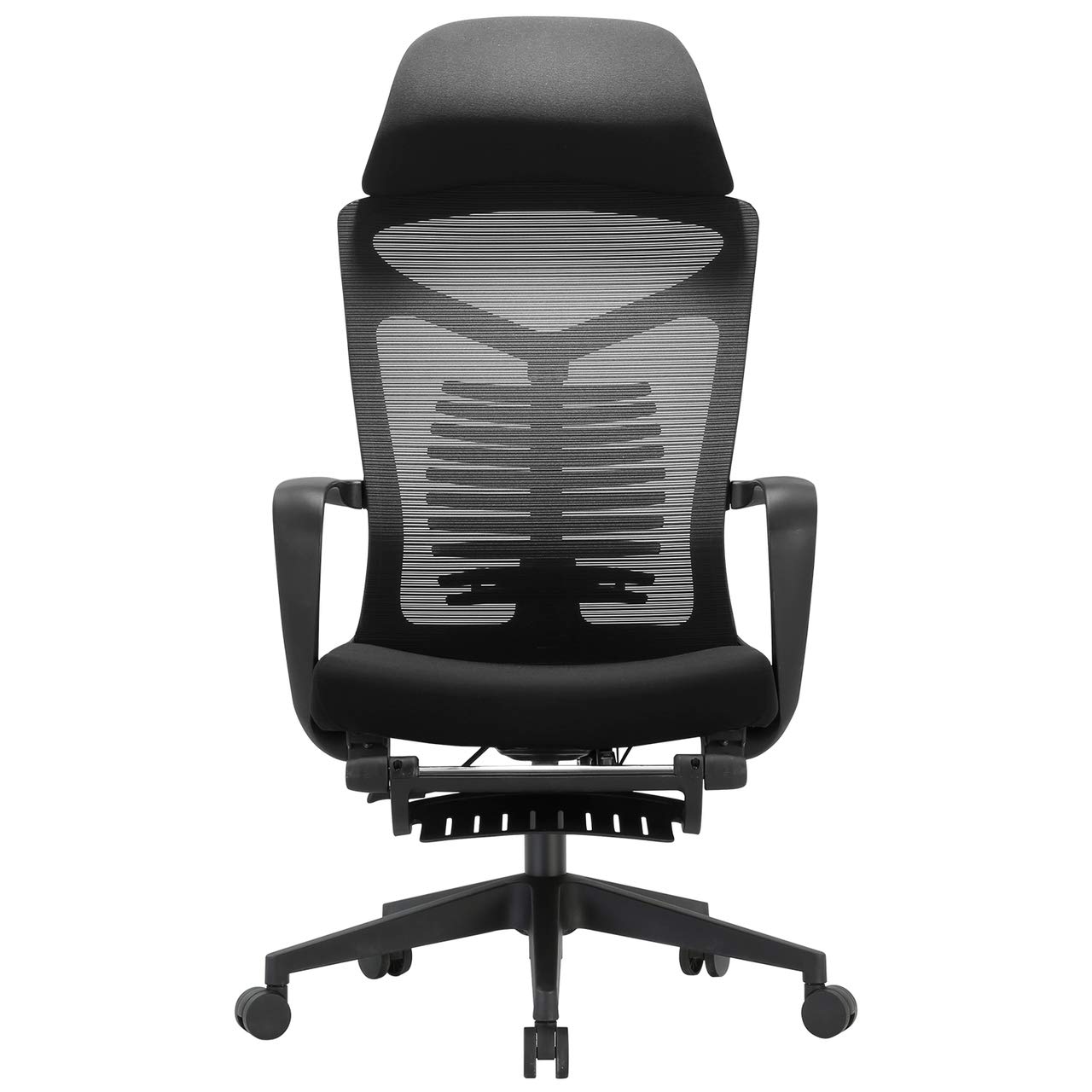 SIHOO Ergonomic High Back Office Chair with Adjustable Lumbar Support, Reclining Office Desk Chair, Computer Mesh Chair with Footrest (Black)