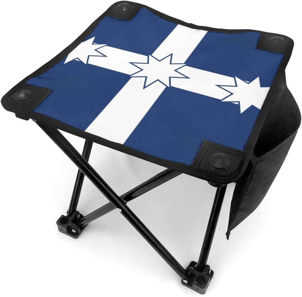 Guangxitielaitouziyouxiangon Little Portable Folding Camping Stool Eureka Flag Lightweight Chairs for Fishing Hiking Gardening Beach and BBQ Portable Outdoor Seat with Carry Bag