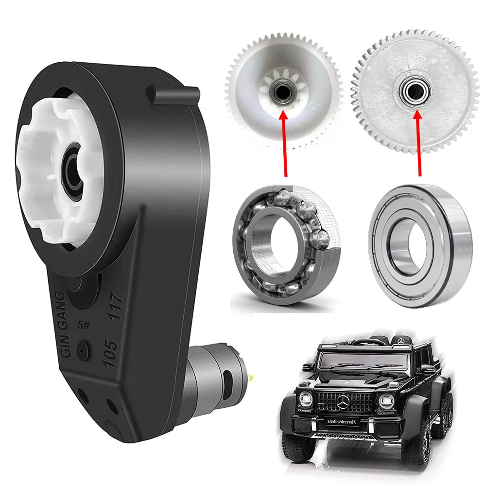 Photo 1 of 12V 550 40000RPM High Speed Steel Gears Motor Gearbox for Power Wheels Motor Upgrade,12 Volt Electric Hubs Motor Assembly Heavy Duty Gearbox for Kids Ride on Toys Car Replacement Parts