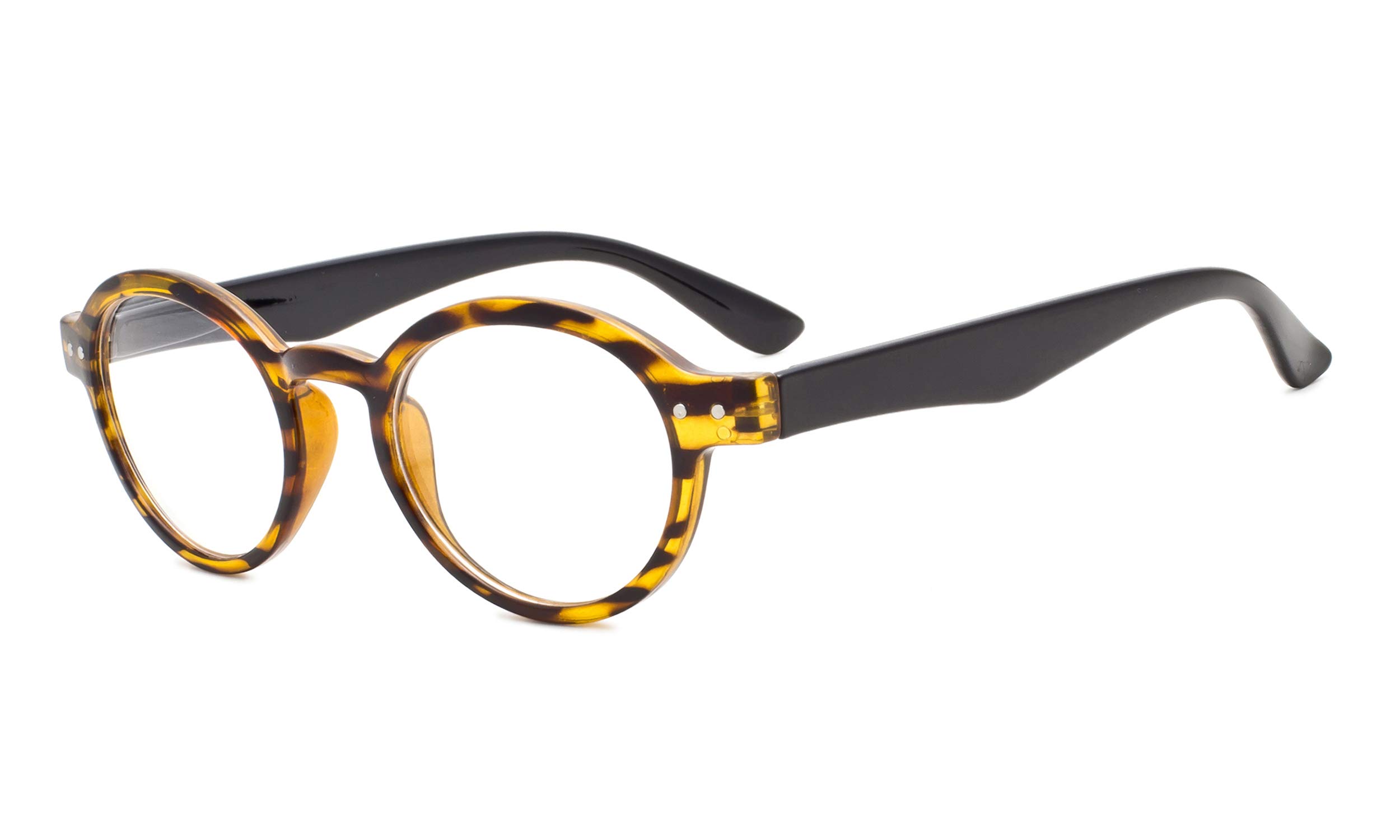 Eyekepper Spring Hinges Round Retro Reader Reading Glasses Amber 0 — image 1