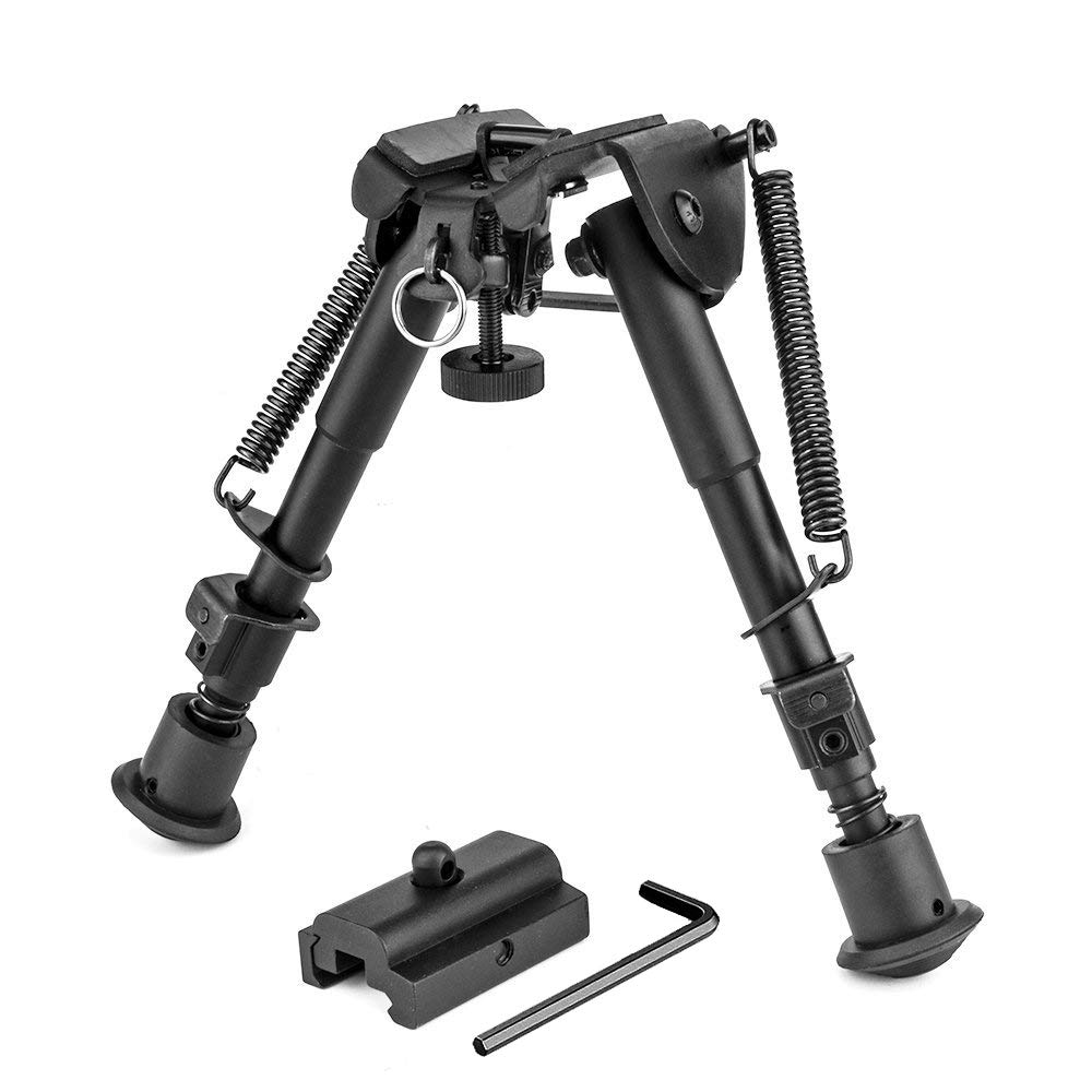 JASHKE Rifle Bipods 6"-9" Adjustable Hunting Bipod Folding Spring Return Tactical Bipod Included Adapter