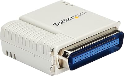 StarTech 1-Port 10/100Mbps Parallel Network Print Server Centronics Ethernet