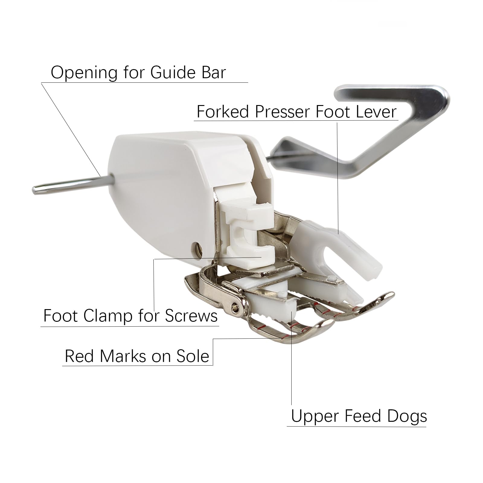 Open Toe Walking Foot W/Guide Set for Brother,Singer,Janome and More Sewing Machine Accessory Kit Quilting and Sewing Stitch Through Multiple Layers