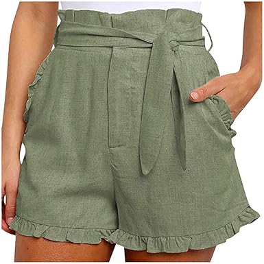 shorts with ruffle waist