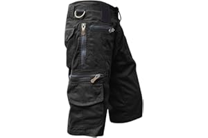 3/4 Long Cargo Shorts for Men Below Knee Casual Work-Shorts with Pockets Tactical Outdoor Hiking Joggers Short Pants