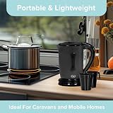 Quest Black Compact Travel Kettle 0.5L Dual Voltage 600W 2 Cups view 4