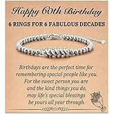 A-yeite 40th 50th 60th Birthday Gifts for Women Minimalist Birthday Bracelet with Meaningful Message Card Jewelry for Mom Wife Grandma Sister Aunt Friends