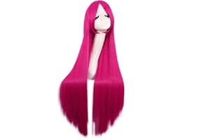 MapofBeauty 40 Inch/100 cm Anime Costume Long Straight Cosplay Party Synthetic Wig (Hot Pink)