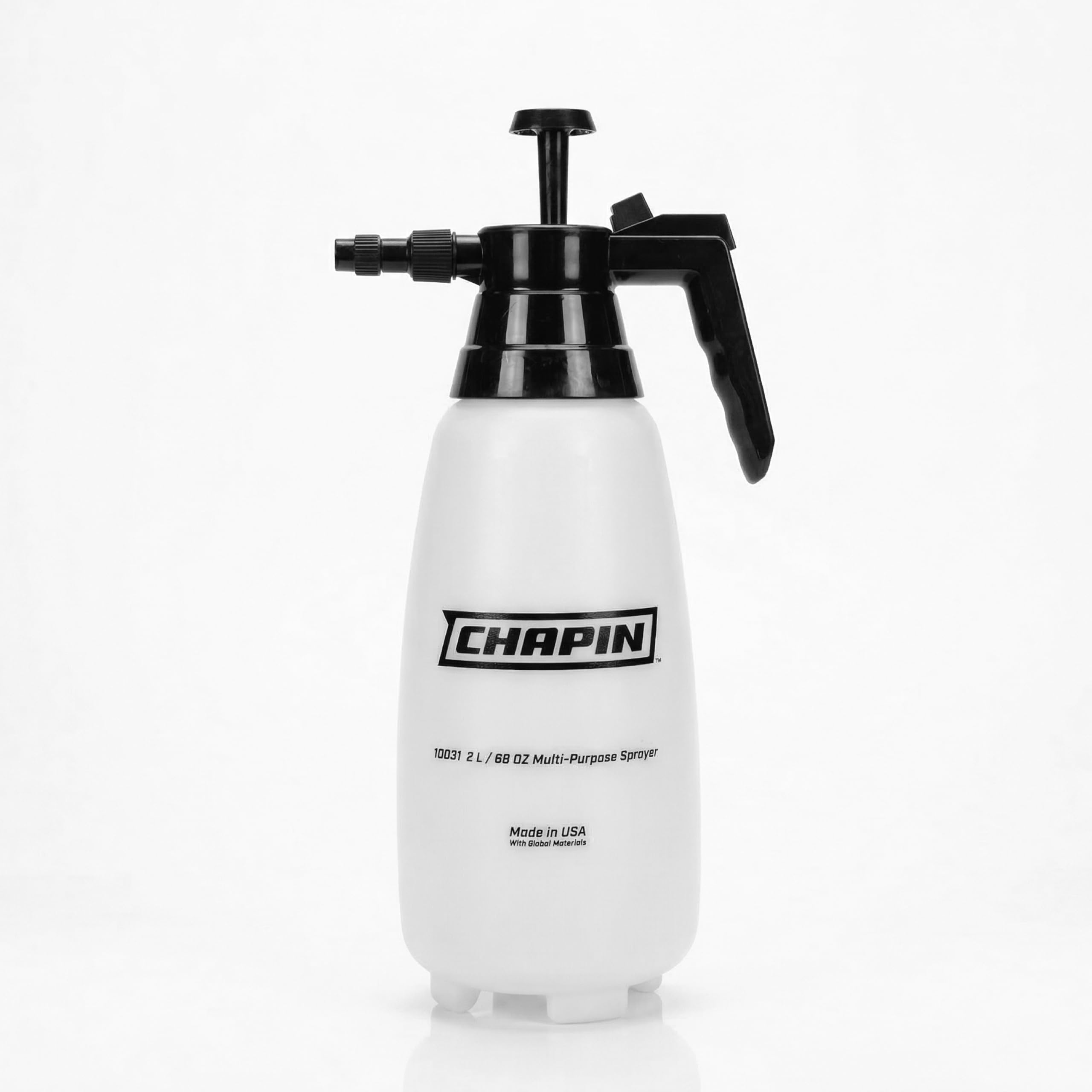 Photo 1 of Chapin 10031 Handheld Pump Sprayer, 68oz, Multi?Purpose, Lawn & Garden, Translucent Poly Tank, Adjustable Brass Nozzle, Thumb?Trigger Lock & in?Tank Filter for Fertilizer, Weed & Pest Applications