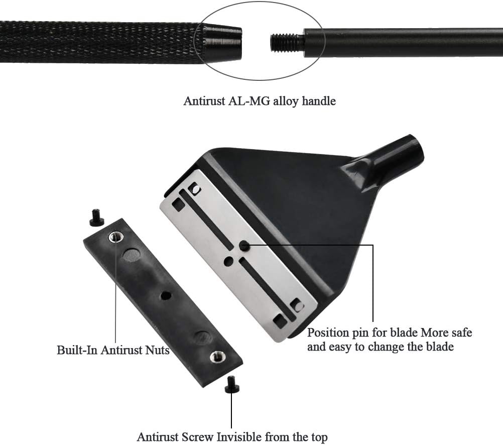 ATPWONZ Aquarium Algae Scraper, Aluminum Magnesium Alloy Aquarium Glass Scraper Cleaner Tool with Stainless Steel Blade for Aquarium Fish Reef Plant Glass Tank : Pet Supplies