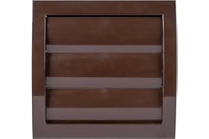 Vent Systems 4'' Inch Brown Air Vent Cover, Dryer Vents and Bathroom Exhaust Vent Pipe, Louvered Outdoor Dryer Vent Cover Opening Flap Vent, Keeps Out Insects, Birds and Rodents