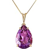 Galaxy Gold GG 5 Carat 14k Solid Gold Necklace with Natural Amethyst Pendant