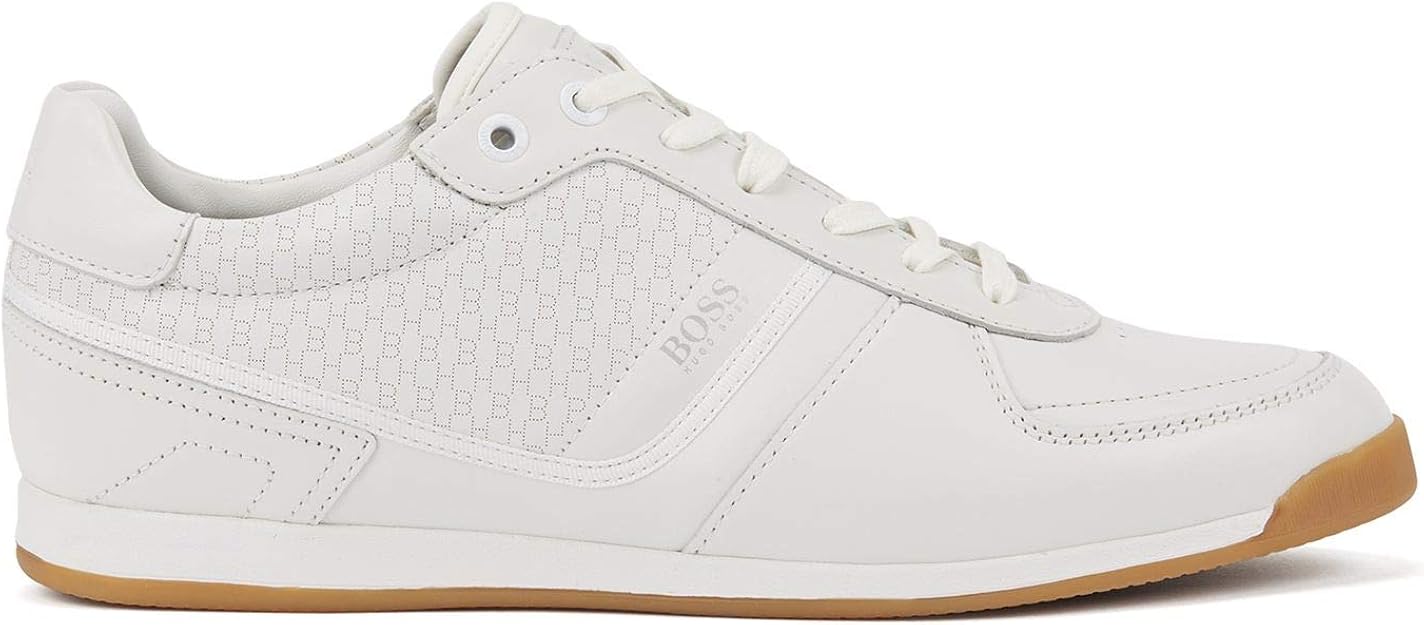 boss white leather trainers