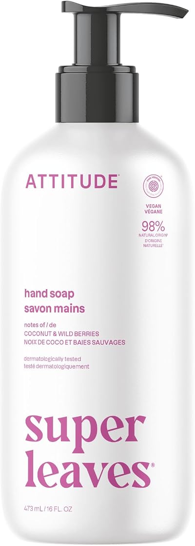 ATTITUDE Liquid Hand Soap EWG Verified 473 mL Coconut & Wild Berries