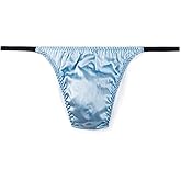 SilRiver Men's Silk Satin Thong Pouch T - Back Bikini G-String Underwear