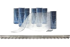 Aleco 440045 Clear-Flex II Low-Temp Reinforced Freezer Strip Door Mounting Kit with MaxBullet Aluminum Mounting Hardware, 40" Wide x 84" Height Door, Strips 8"W x 0.08" Thick