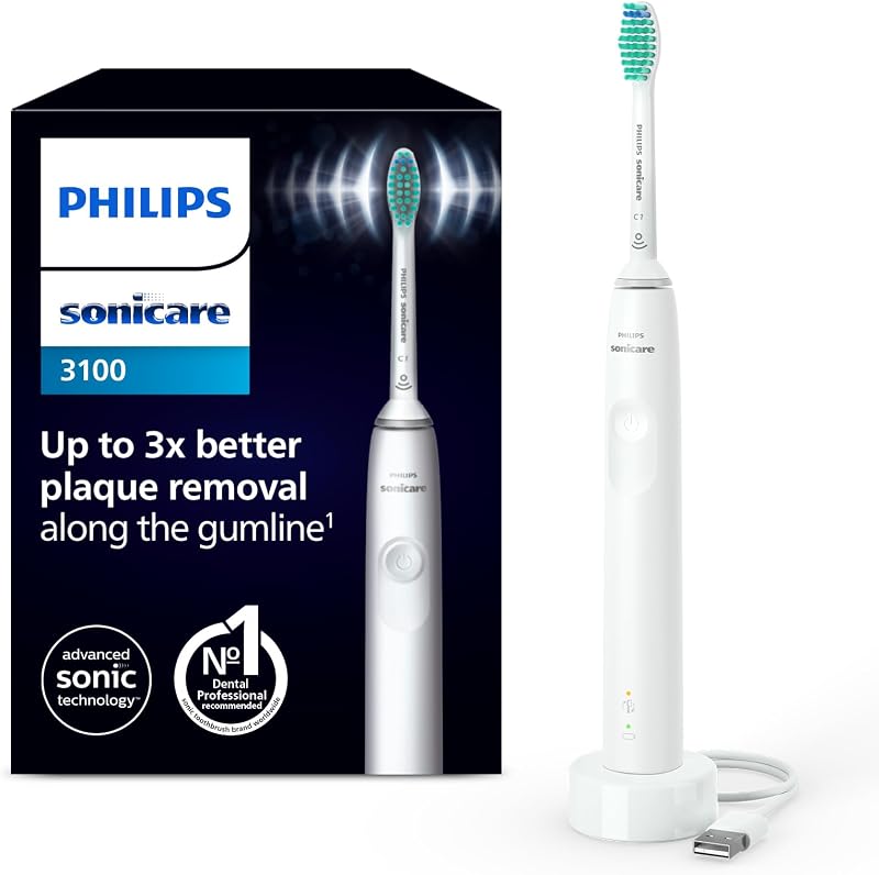 Philips Sonicare 3100 Electric Toothbrush HX3671/13 White, 62,000 Movements