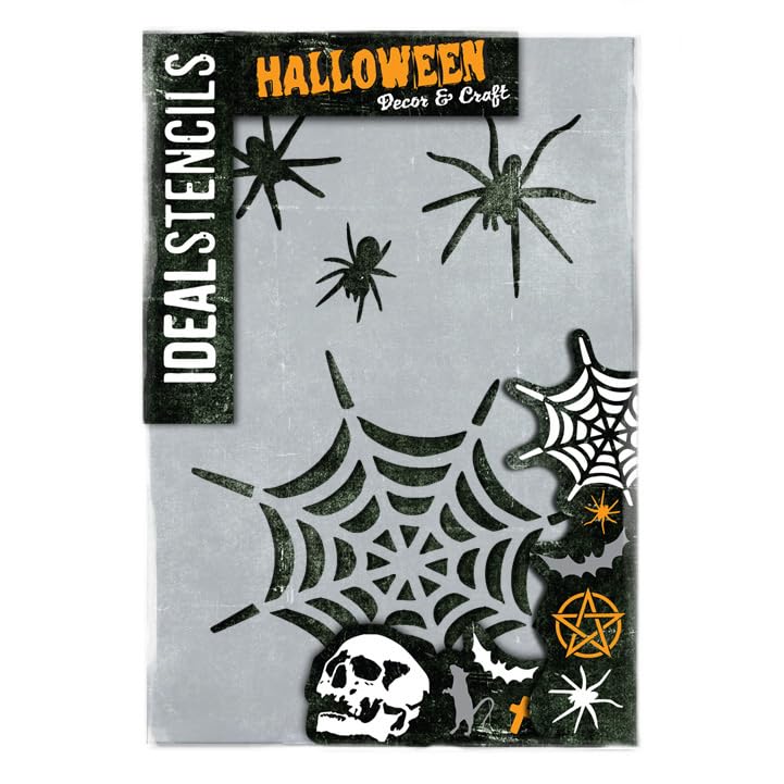 Halloween Spider Web Horror Decorative Craft Stencil - Reusable Painting Template (A4 Size / 21X30CM)
